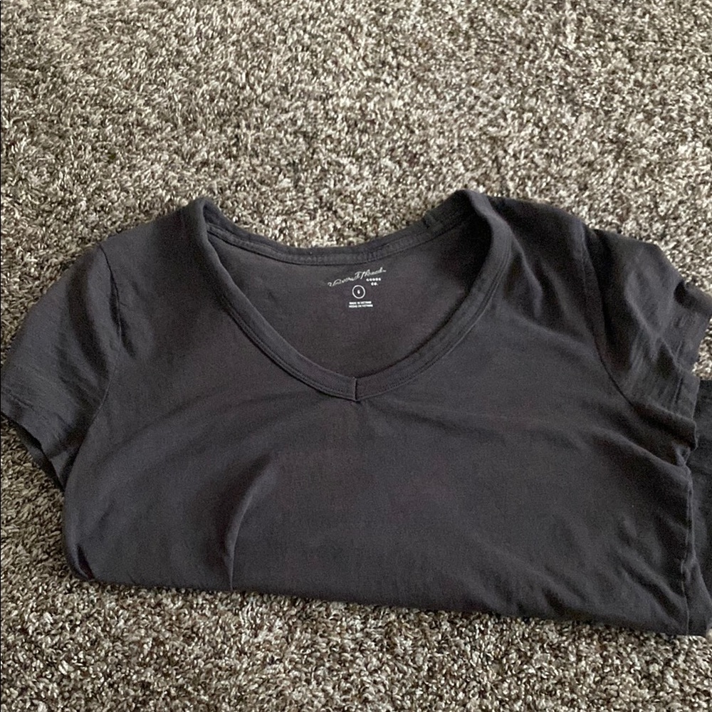 Women's Grey V-Neck Top